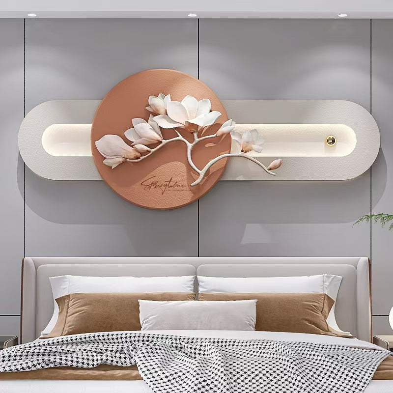 Cuadro Decorativo Magnolias Serenas con Luz LED | Arte de Calma y Dignidad en Poliresina 3D