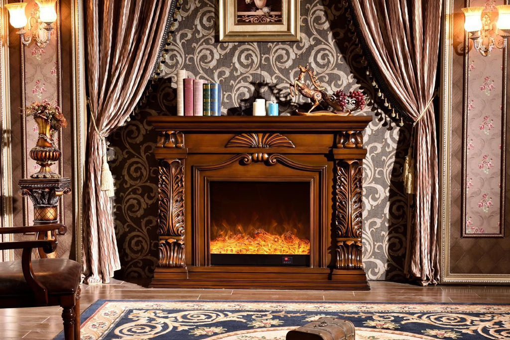 Chimenea eléctrica clásica de lujo | Calor inmediato y elegancia para tu living