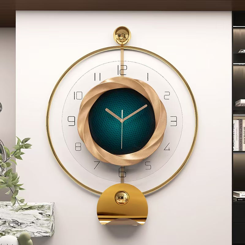 Cuadro Decorativo Espiral Dorado con Esfera Cristalina y Luz LED | Arte del Tiempo en Poliresina 3D