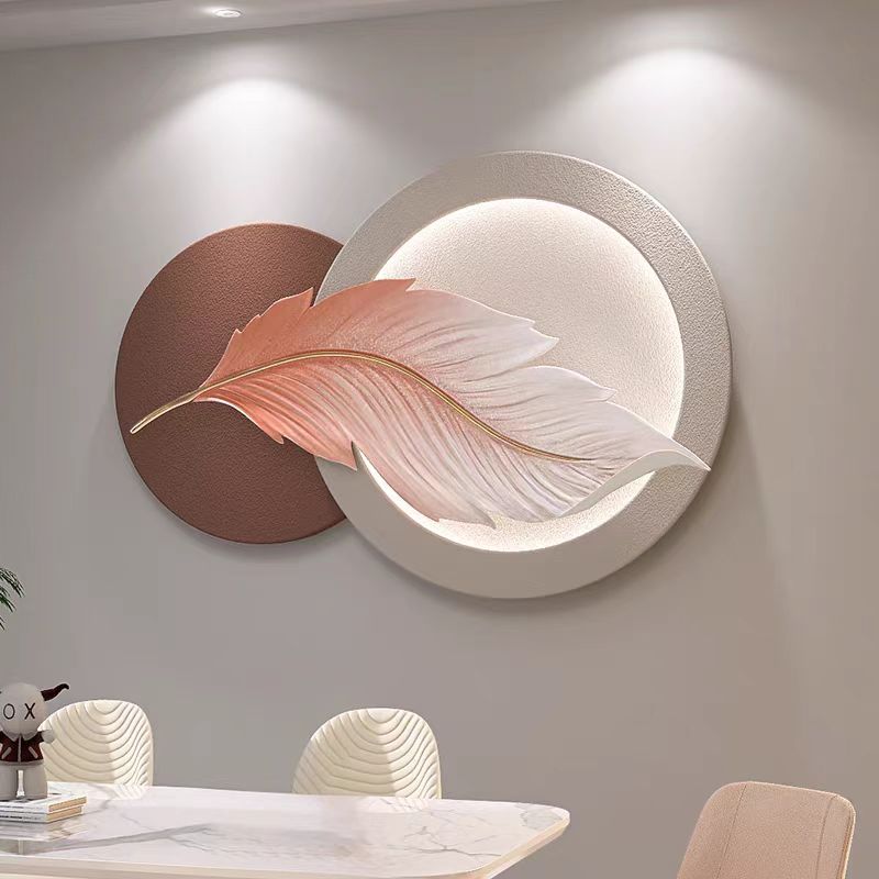 Cuadro Decorativo Pluma Iridiscente con Luz LED | Arte de Consciencia y Transmutación en Poliresina 3D