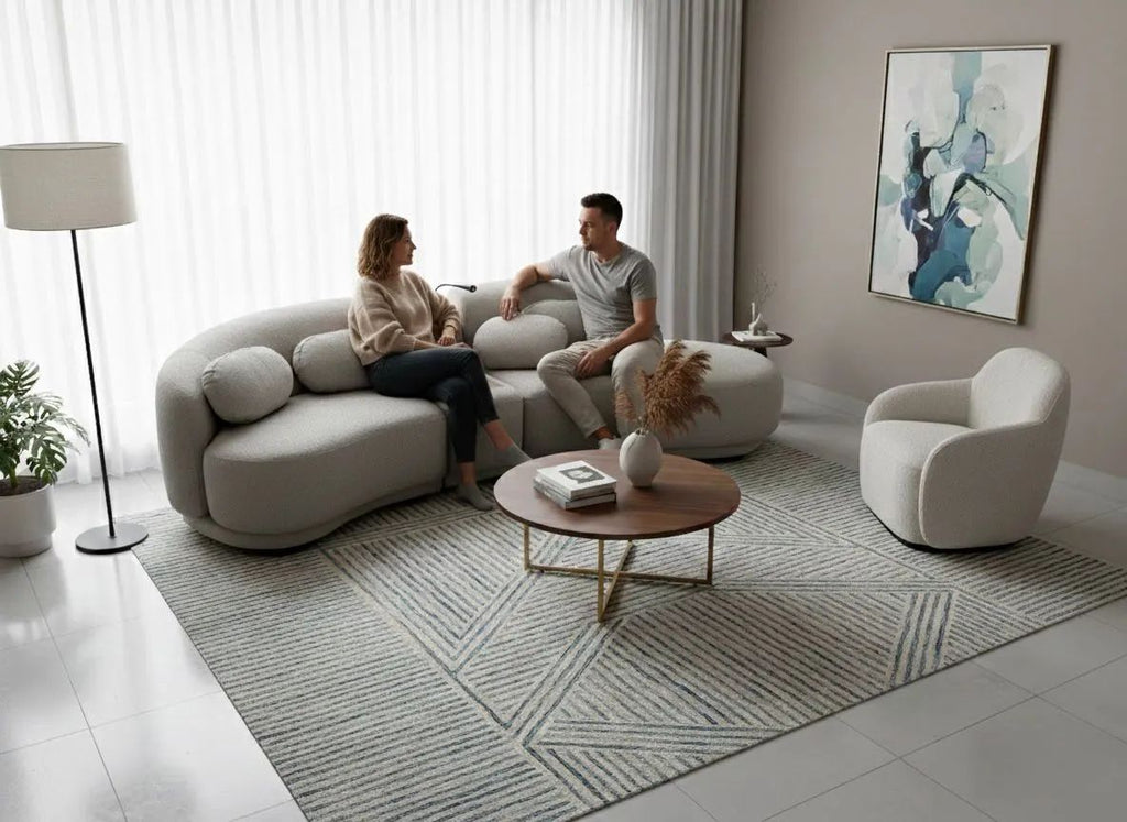 sofá modular de diseño curvo