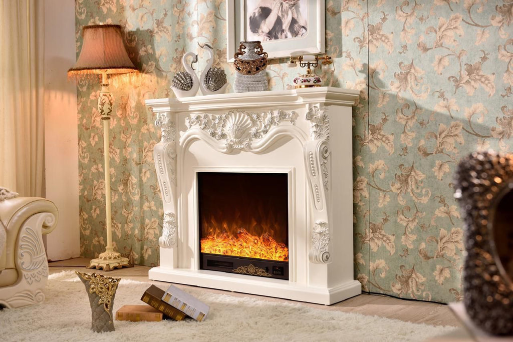 Chimenea navideña eléctrica blanca | Encanto clásico y calidez instantánea para tu hogar