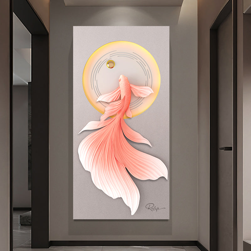 Cuadro Pez Koi 3D con Luz LED | Arte Decorativo de Prosperidad