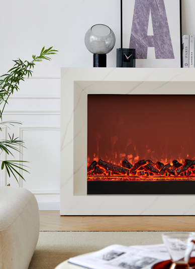 Chimenea Mármol Alba – Minimalismo Sofisticado
