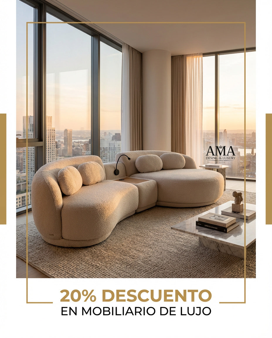 sofá modular de diseño curvo