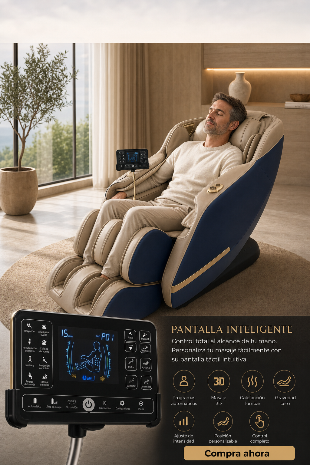 Sillón Masajeador CLASS 3D Inteligente