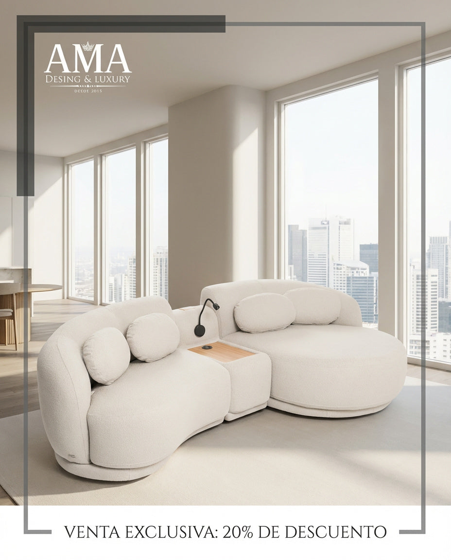 sofá modular de diseño curvo