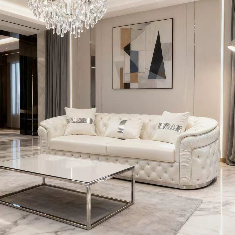 Sofá Capitone Blanco de Diseño Italiano