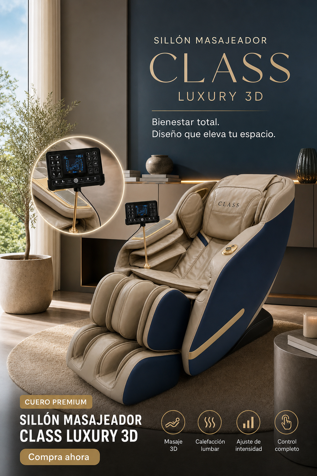 Sillón Masajeador CLASS 3D Inteligente