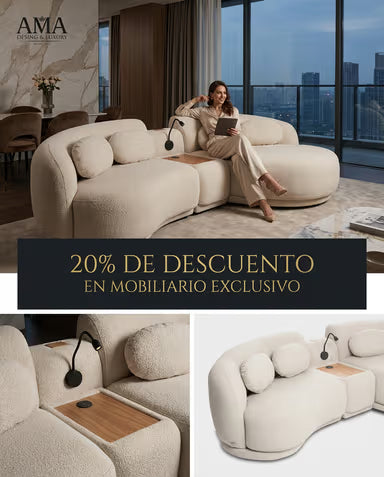 sofá modular de diseño curvo