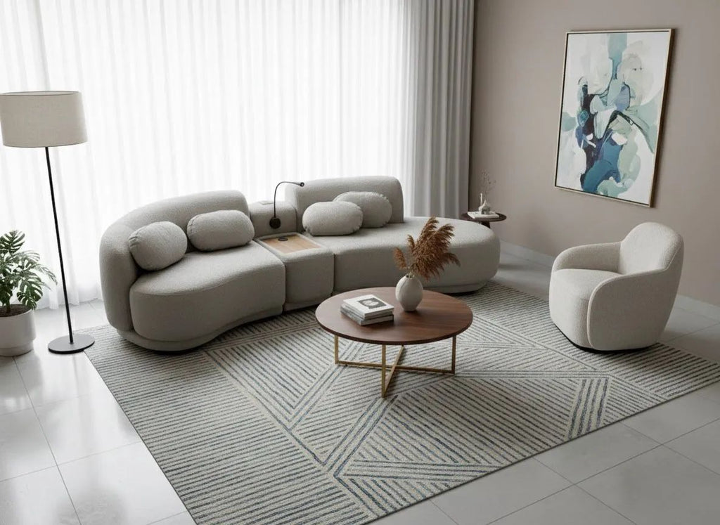 sofá modular de diseño curvo
