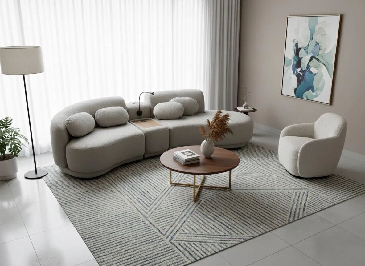 sofá modular de diseño curvo