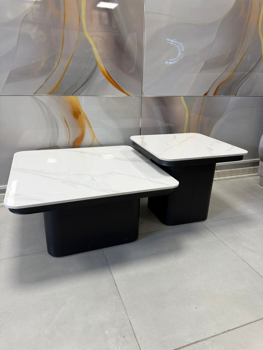 Mesa de Centro Cuadrada de Ceramic TOP Blanco | Diseño Moderno y Minimalista