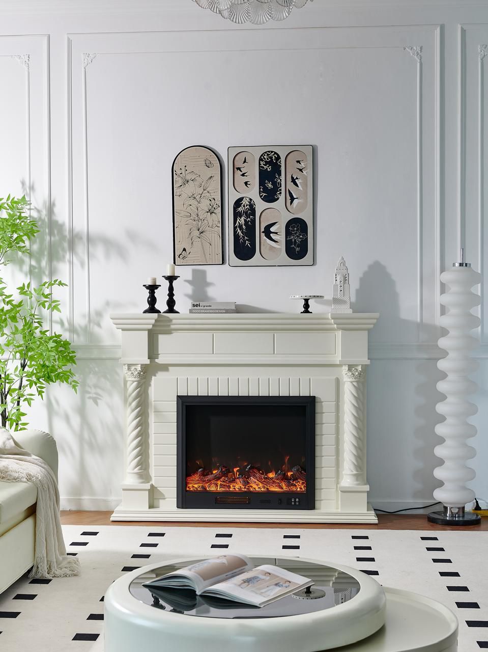Chimenea Eléctrica Decorativa | Fuego Realista y Calor acogedor para tu Living