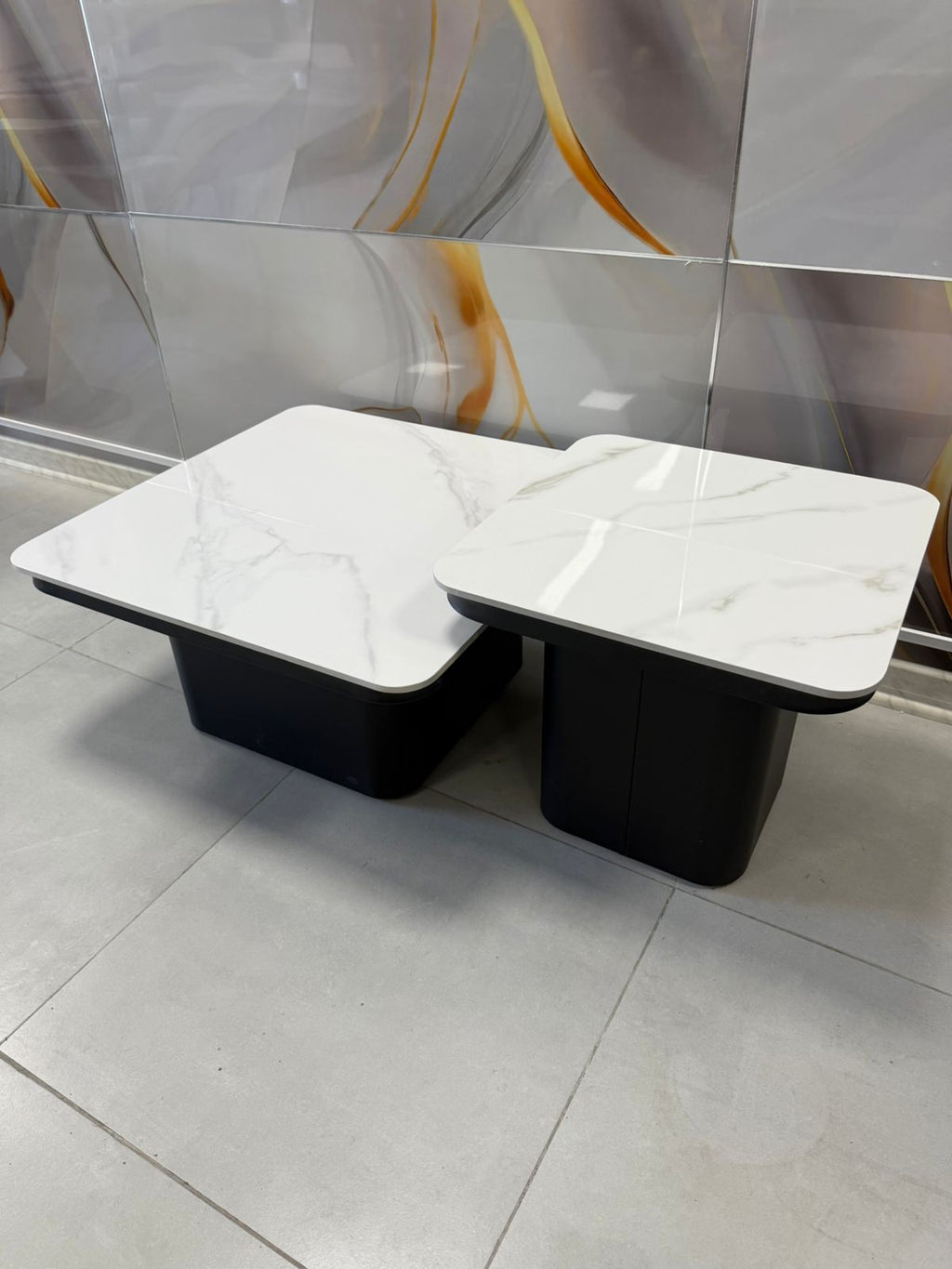 Mesa de Centro Cuadrada de Ceramic TOP Blanco | Diseño Moderno y Minimalista