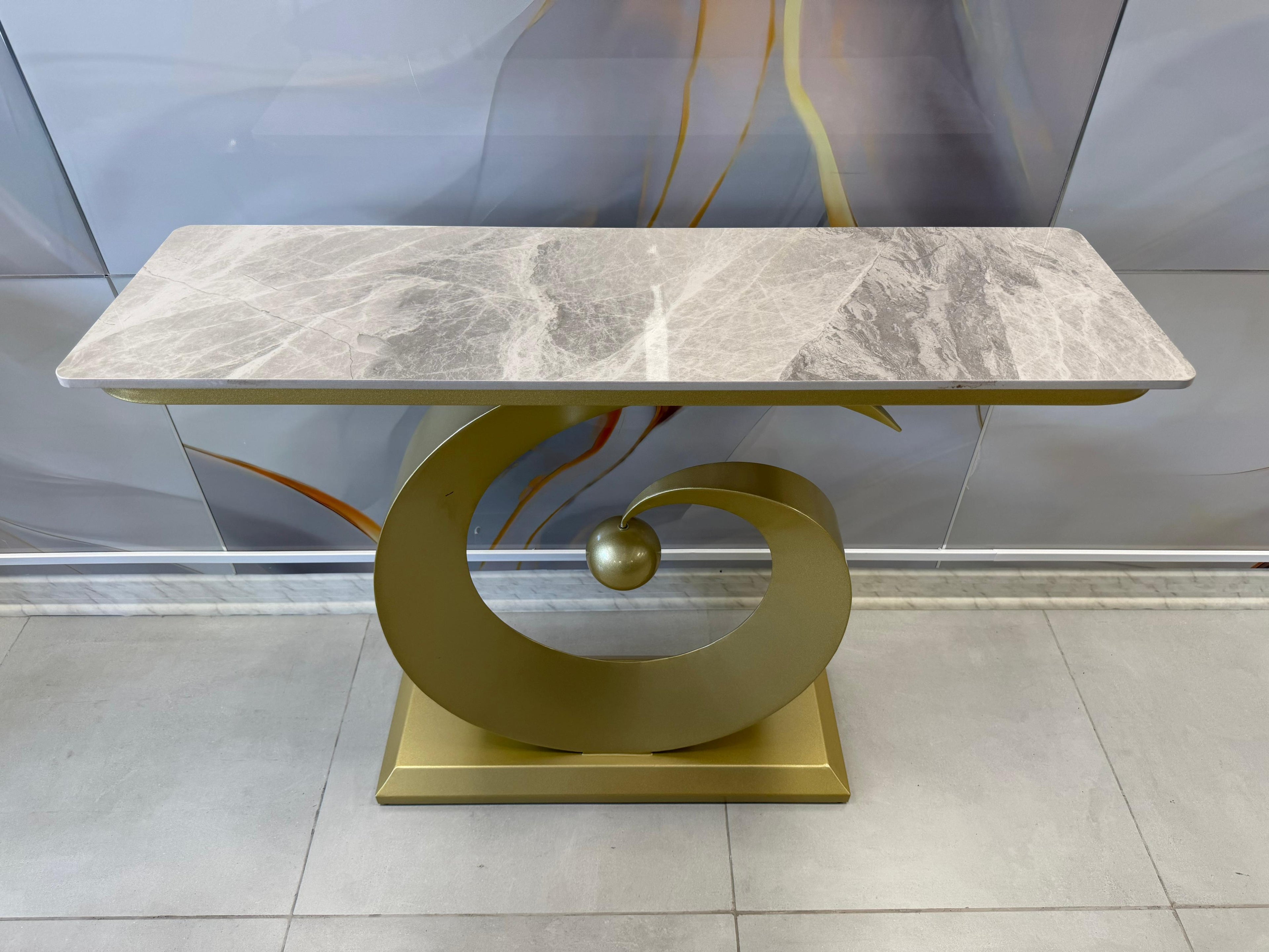 Mesa de Arrimo “The Realm of Light” – Ceramic  TOP Blanco y Base en Espiral de Lujo