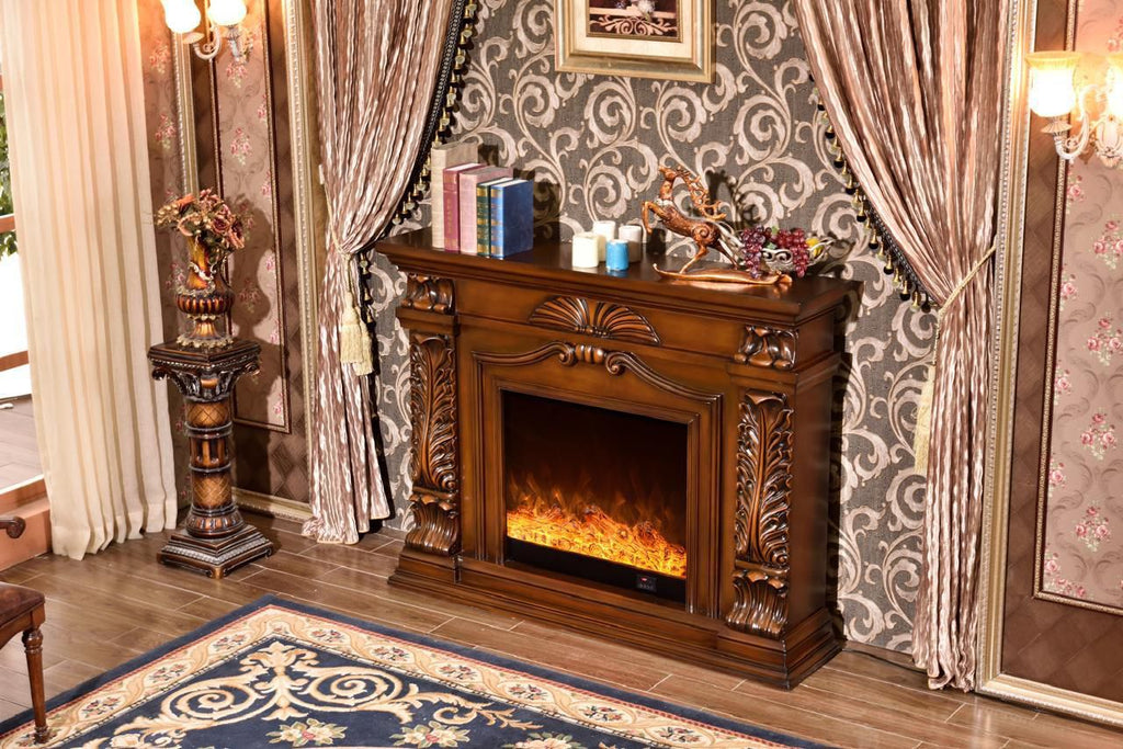 Chimenea eléctrica clásica de lujo | Calor inmediato y elegancia para tu living